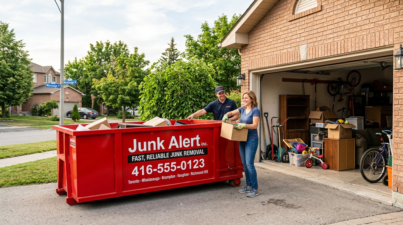 Discover the best size dumpster for residential garage cleanout in the GTA. Expert advice on 10, 14, and 20-yard bins for Mississauga, Toronto, and Vaughan homes.