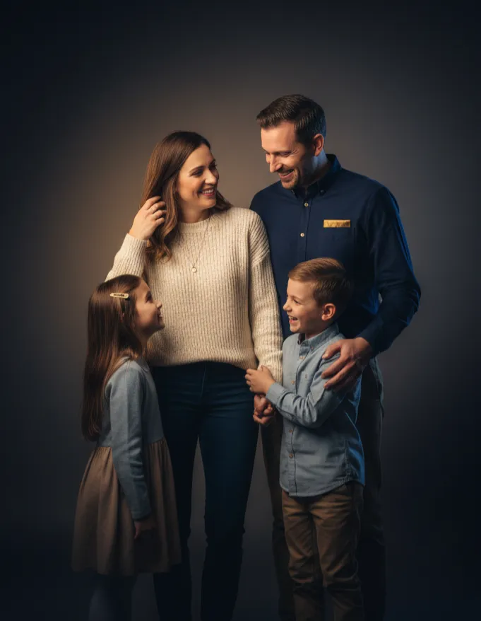 Warm smiling family lifestyle