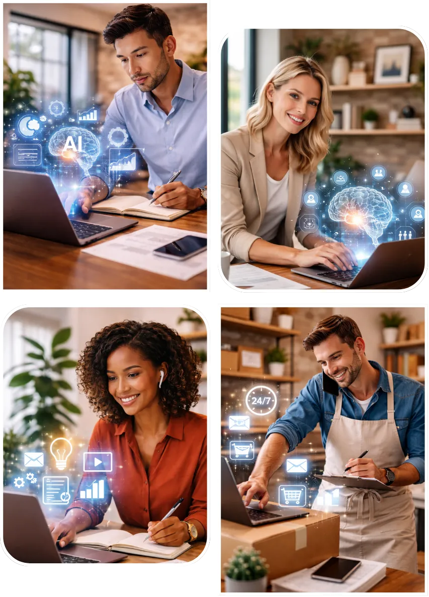 Professional experiencing clear workflow with AI technology
