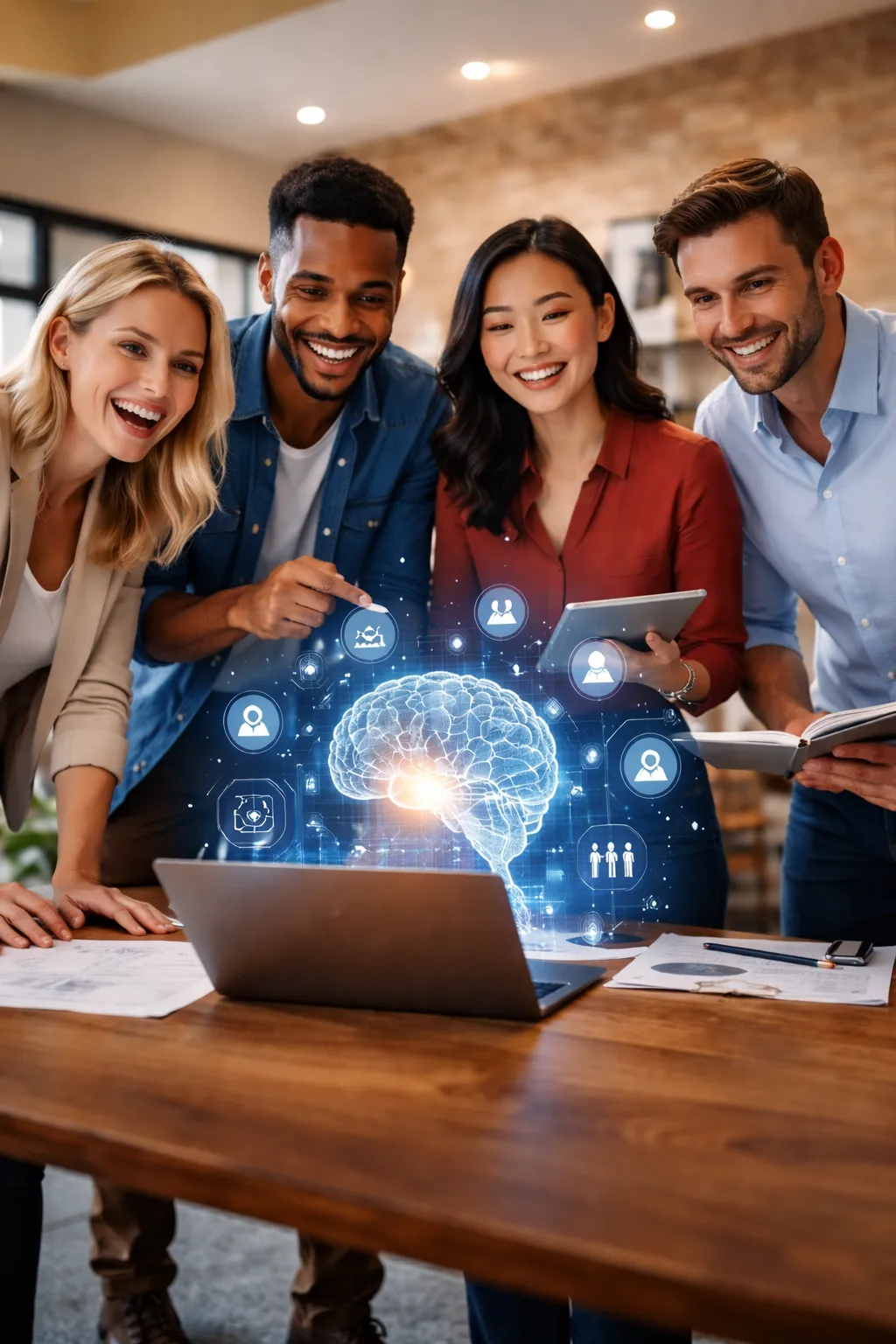 Professional experiencing clear workflow with AI technology