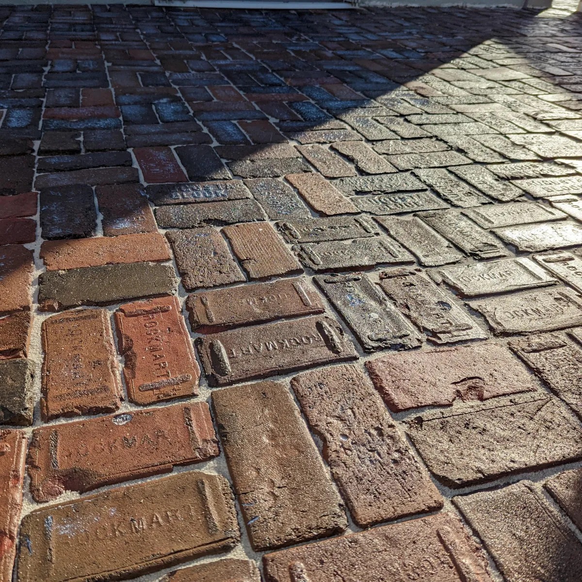 Sealed red brick pavers