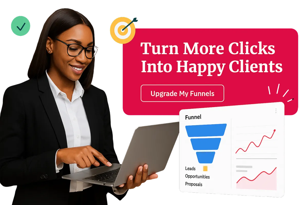 Young professional reviewing a digital CRM interface with workflow icons, automation symbols, and task completion indicators.