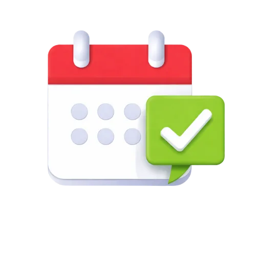 Automated follow-up confirmation shown on a service business calendar