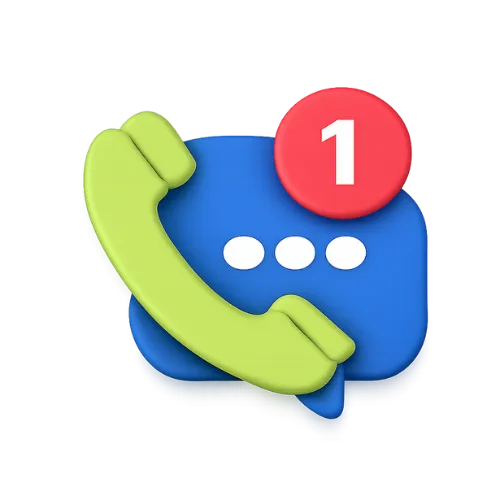 Service business lead notification showing incoming call and message alert