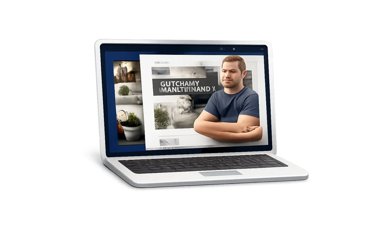 Handyman ad displayed on laptop screen