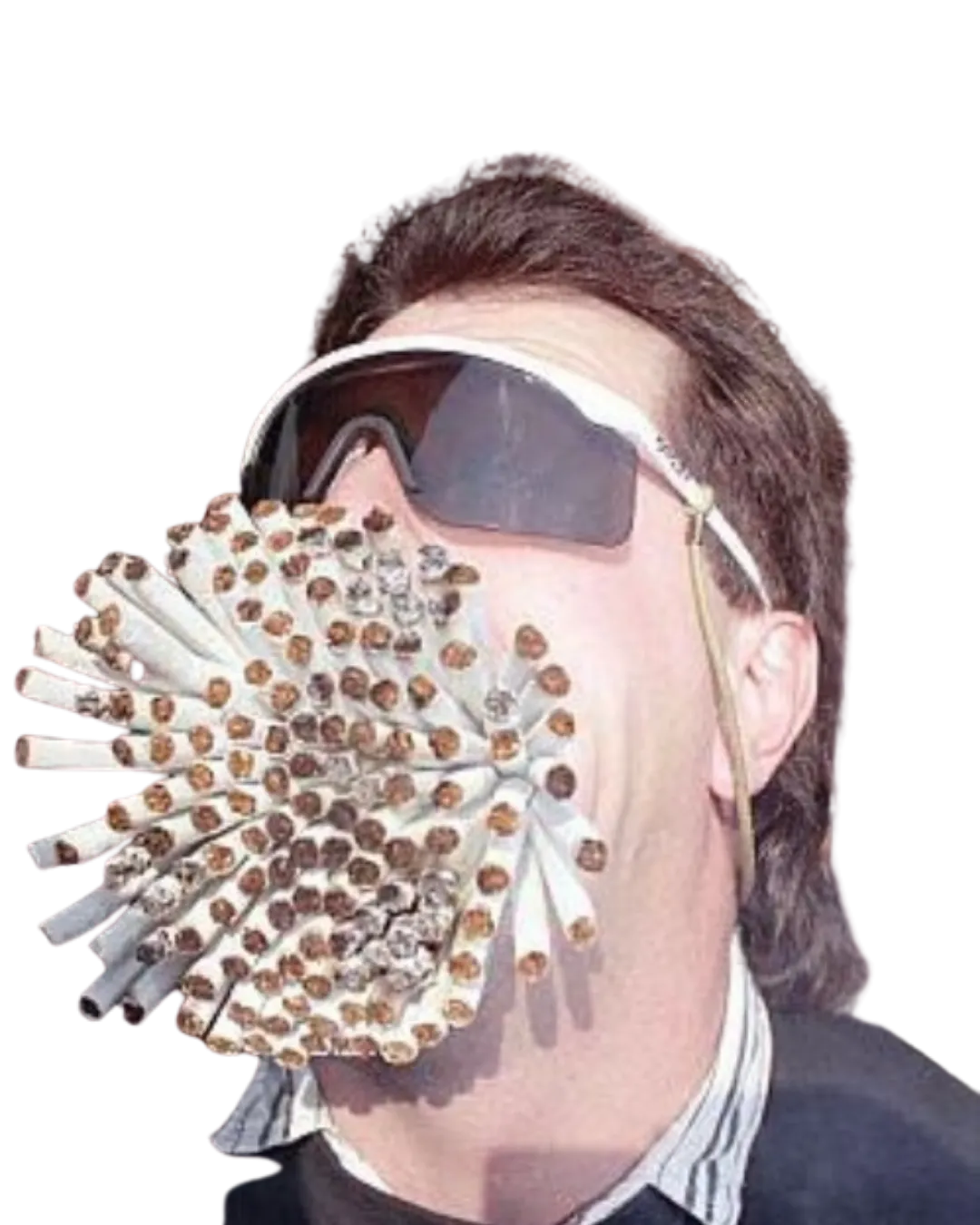 Confident fitness coach with a crushed cigarette pack