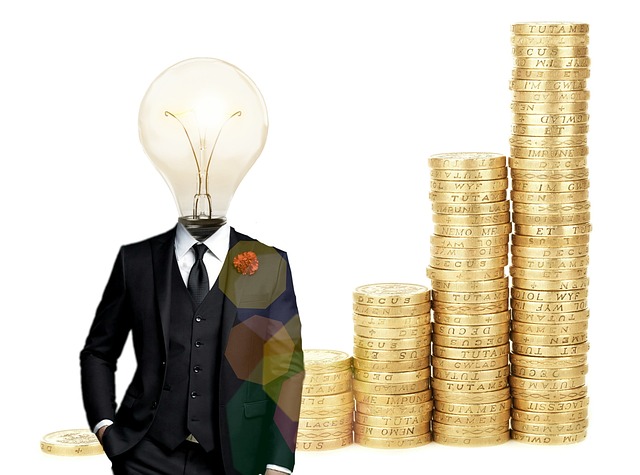 a person in a suit with a light bulb head