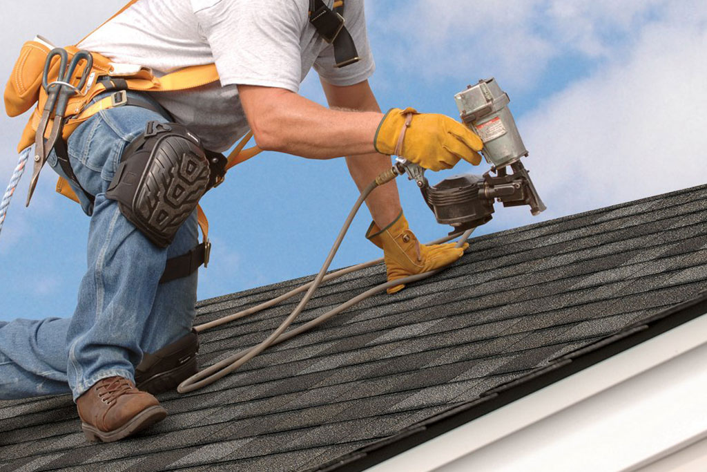 a person working on a roof