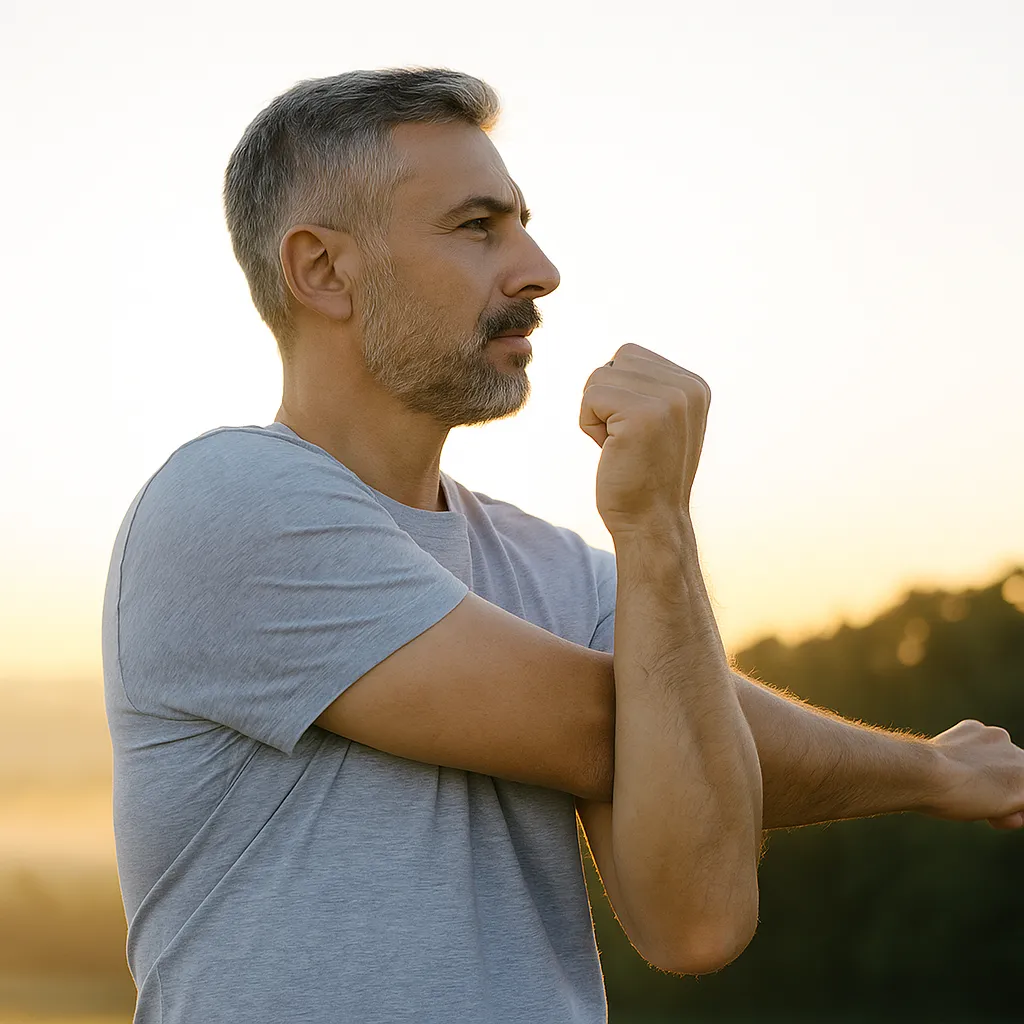 Testosterone in temecula man stretching