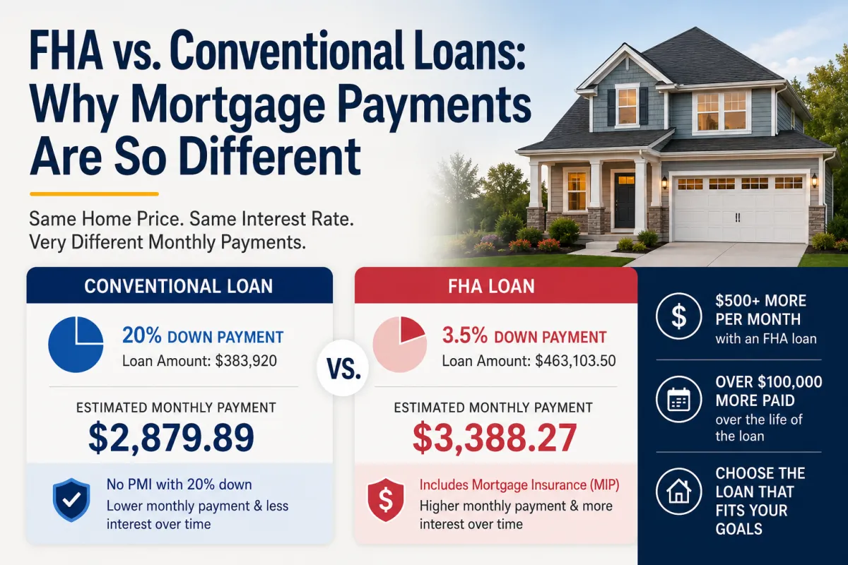 FHA vs. Conventional Loans: Why These Mortgage Payments Are So Different