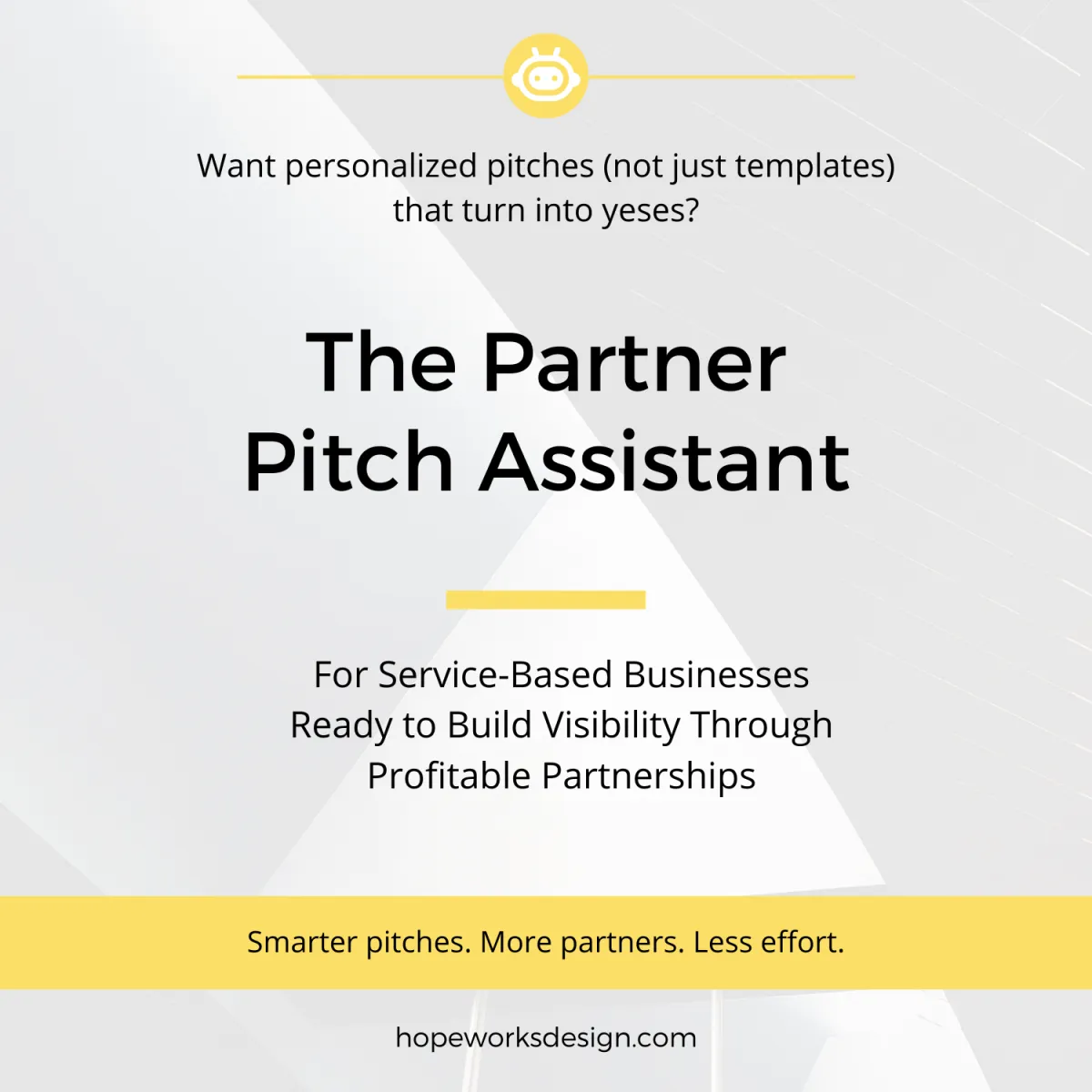 Pitch Partner Assistant for custom partnership pitch writing
