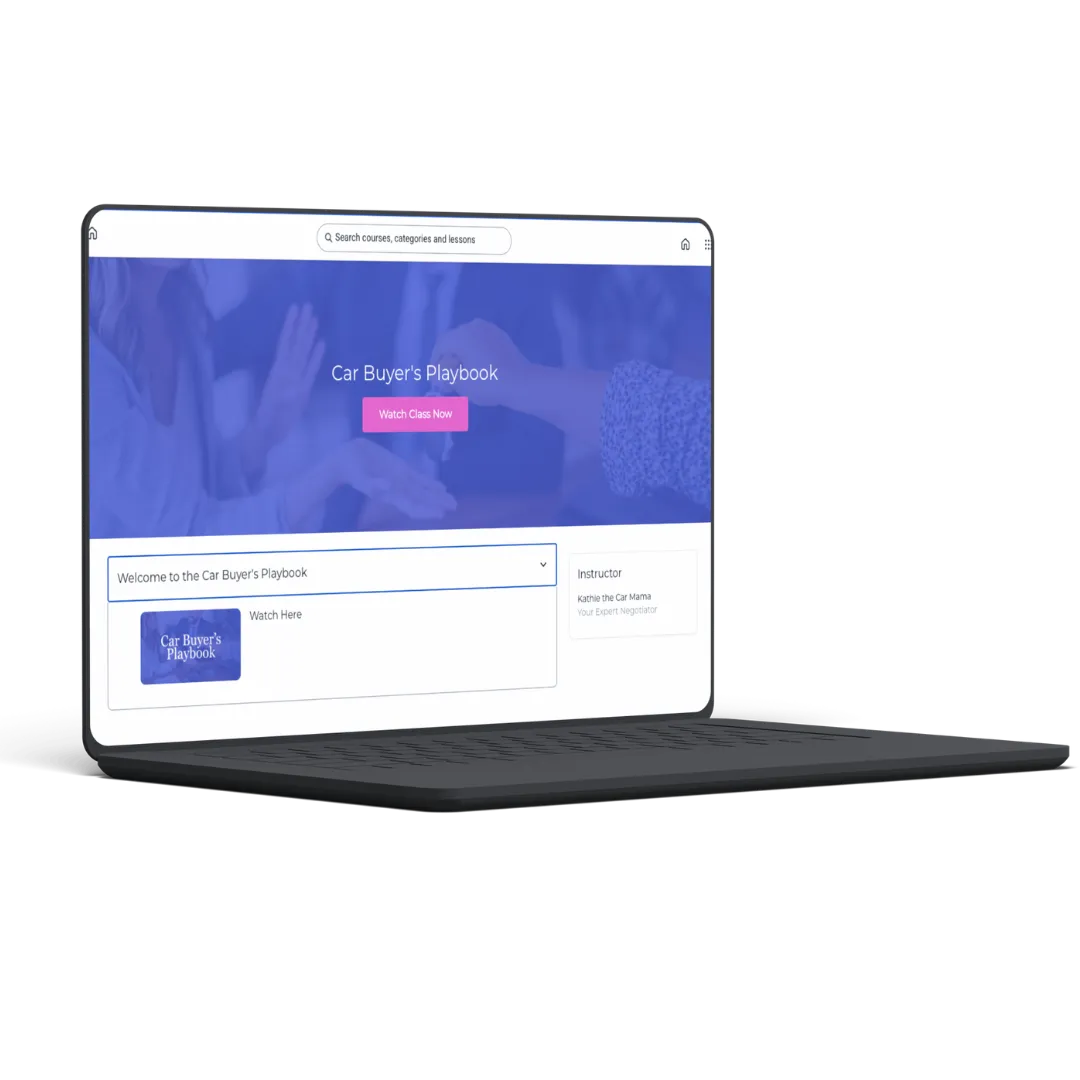 The Car Buyer Playbook mockup on tablet and phone