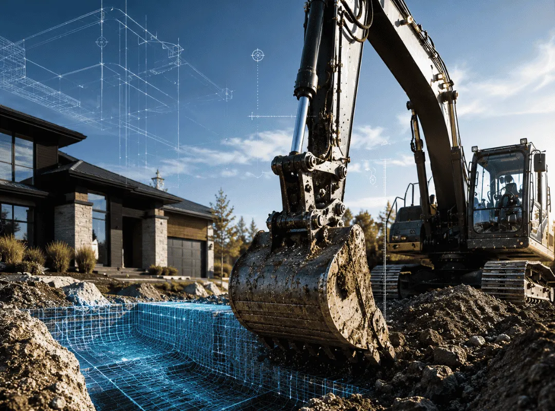 Excavatron machine on site