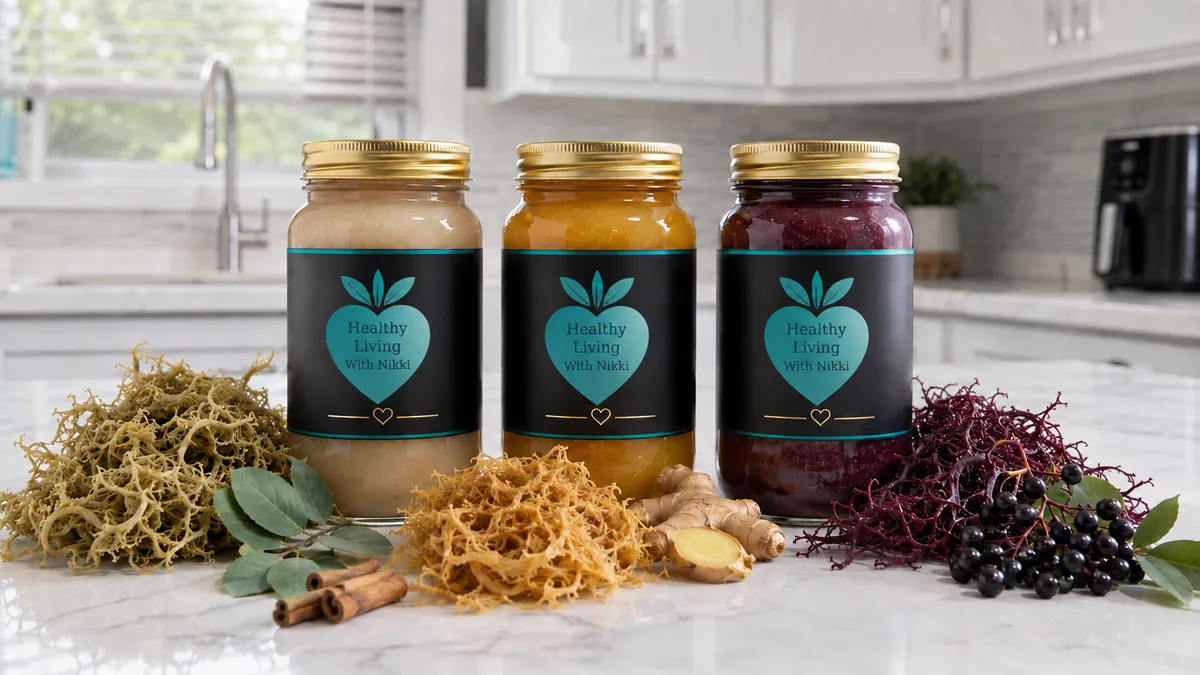 Healthy Living With Nikki sea moss collection jars
