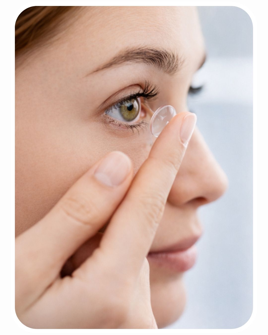 Optometrist fitting contact lenses at On Point Eyecare Mackay