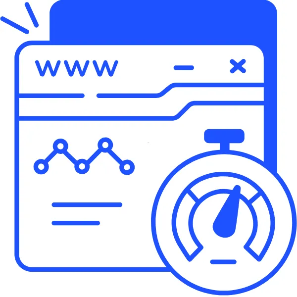 Illustration of a fast-loading, analytics-driven website—representing WebFast24’s custom-built, high-performance solutions for service-based businesses.