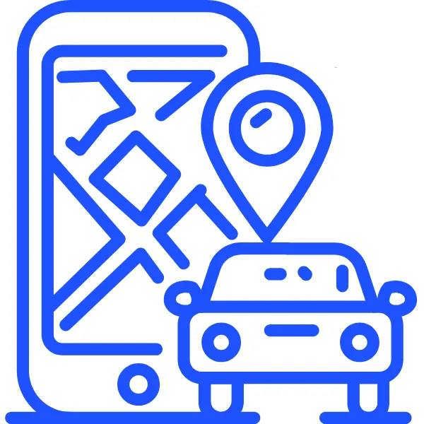 Smartphone map with a dynamic pin and update symbol—representing real-time Google Business Profile updates for offers, hours, and events.