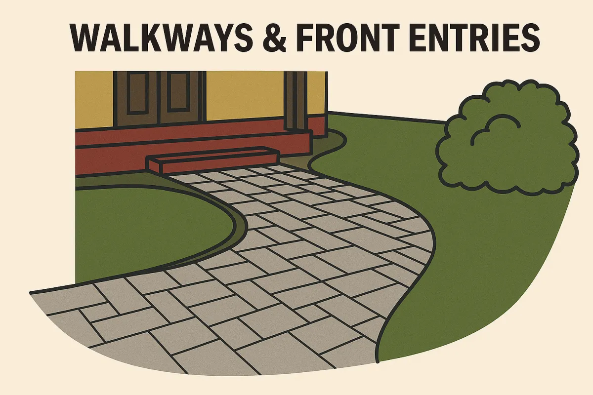 walkways and front entries