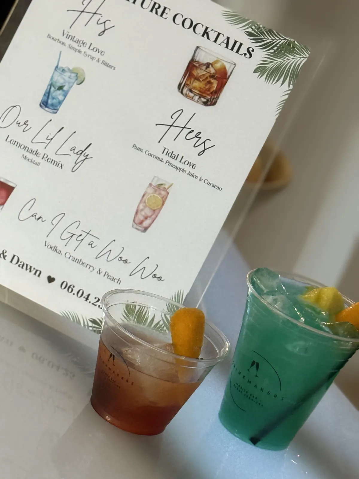 signature drink menus