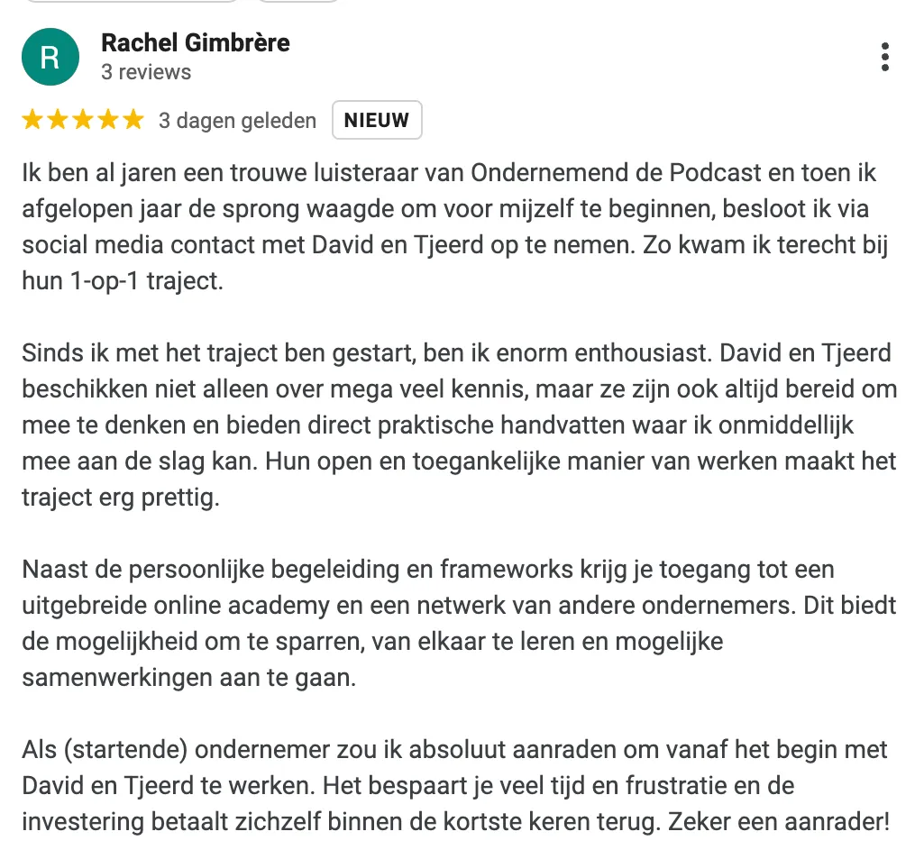 Review ondernemend academy