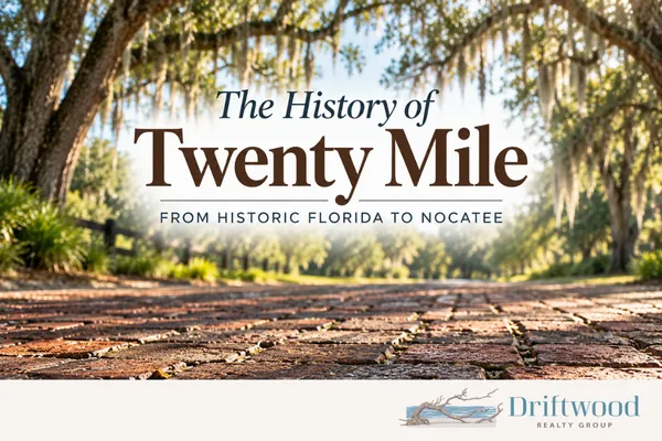 Historic Twenty Mile at Nocatee with old Florida landscape and reclaimed CR 210 bricks
