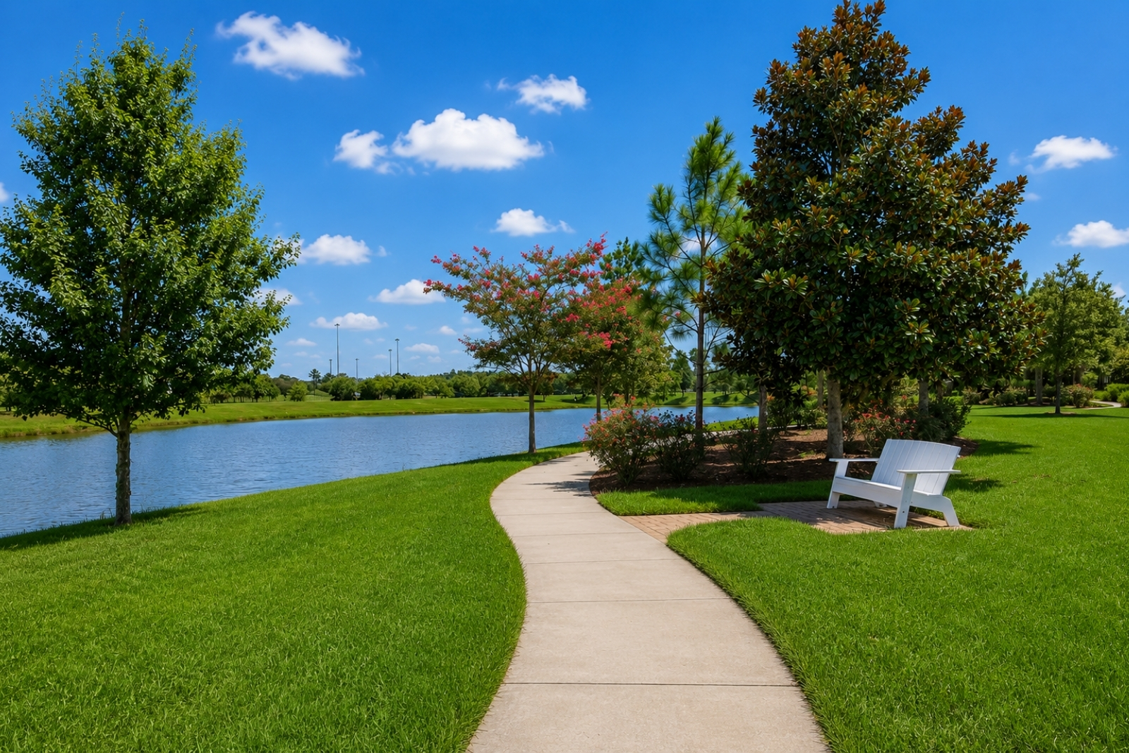 Lakely Park with lakefront walking path near Addison Park in Nocatee