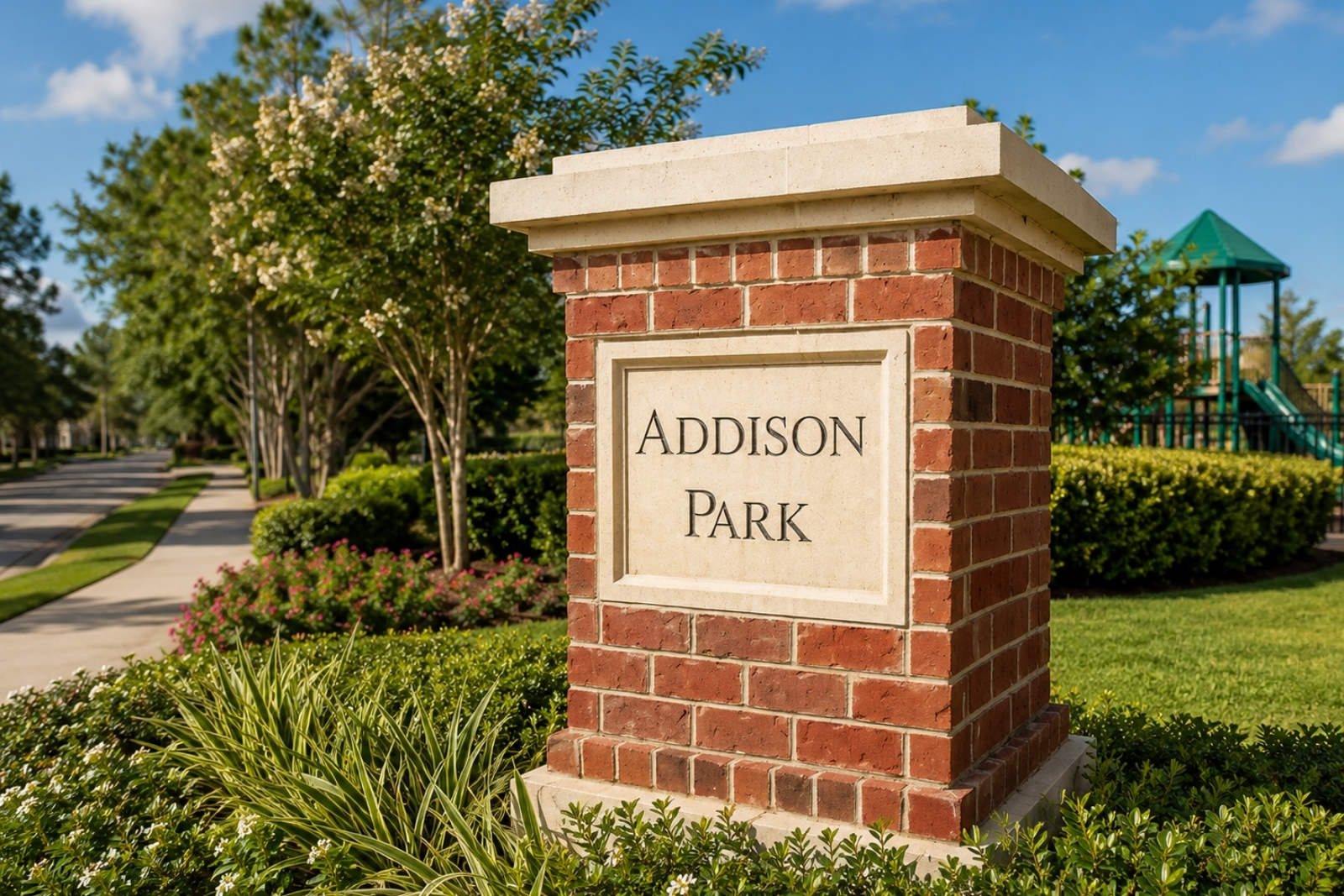 Entrance to Addison Park in Nocatee Town Center, Florida