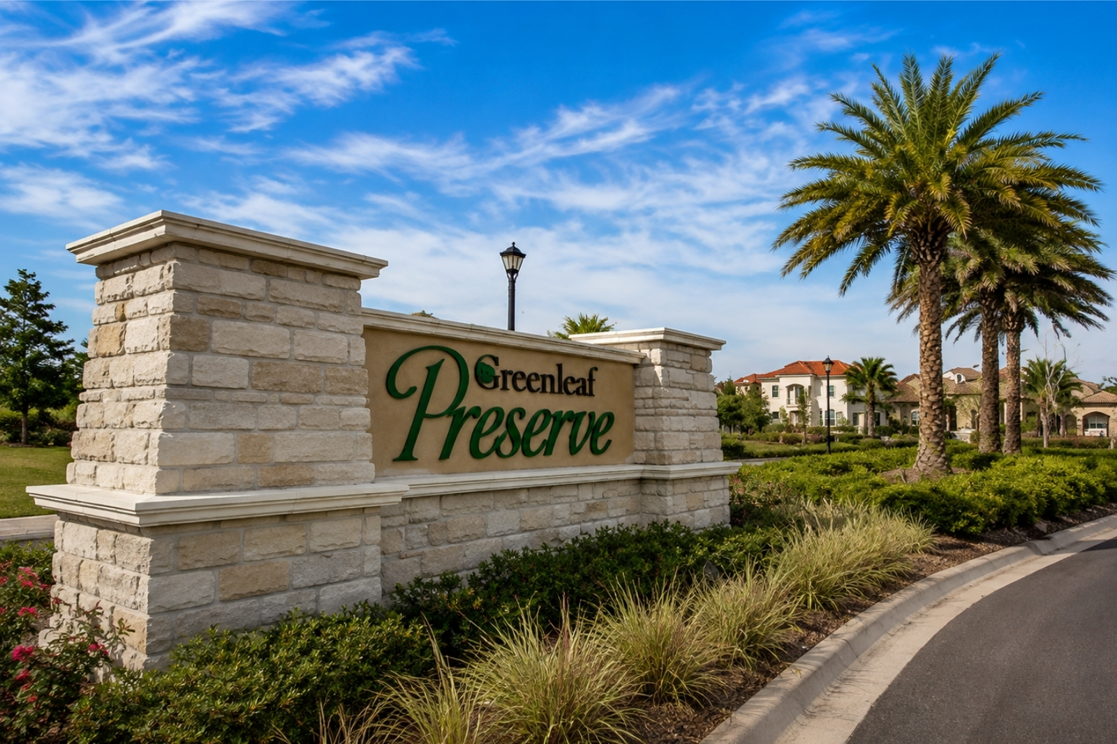 Gated entrance to Greenleaf Preserve in the Valley Ridge area of Nocatee, Florida