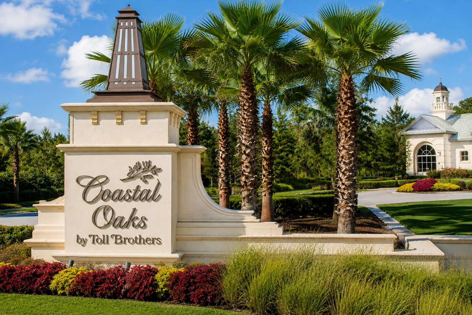 Gated entrance to Coastal Oaks by Toll Brothers in Nocatee, Florida