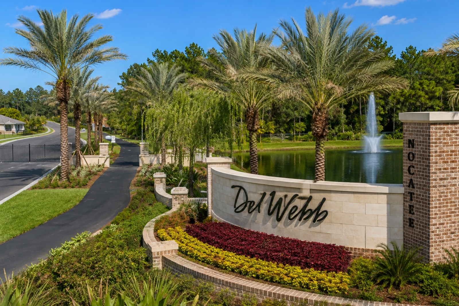 Entrance to Del Webb Nocatee 55+ community in Nocatee, Florida