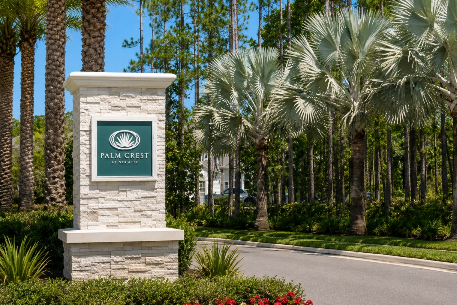 Entrance to Palm Crest in the Seabrook area of Nocatee, Florida