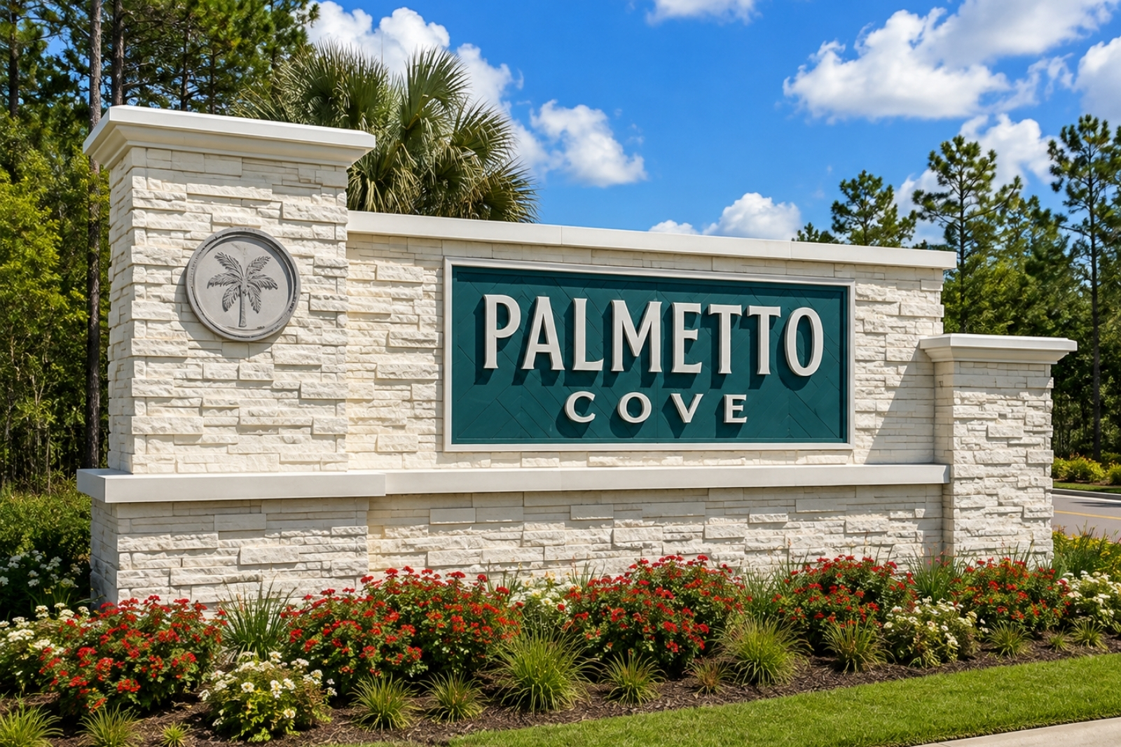 Entrance to Palmetto Cove in the Seabrook area of Nocatee, Florida