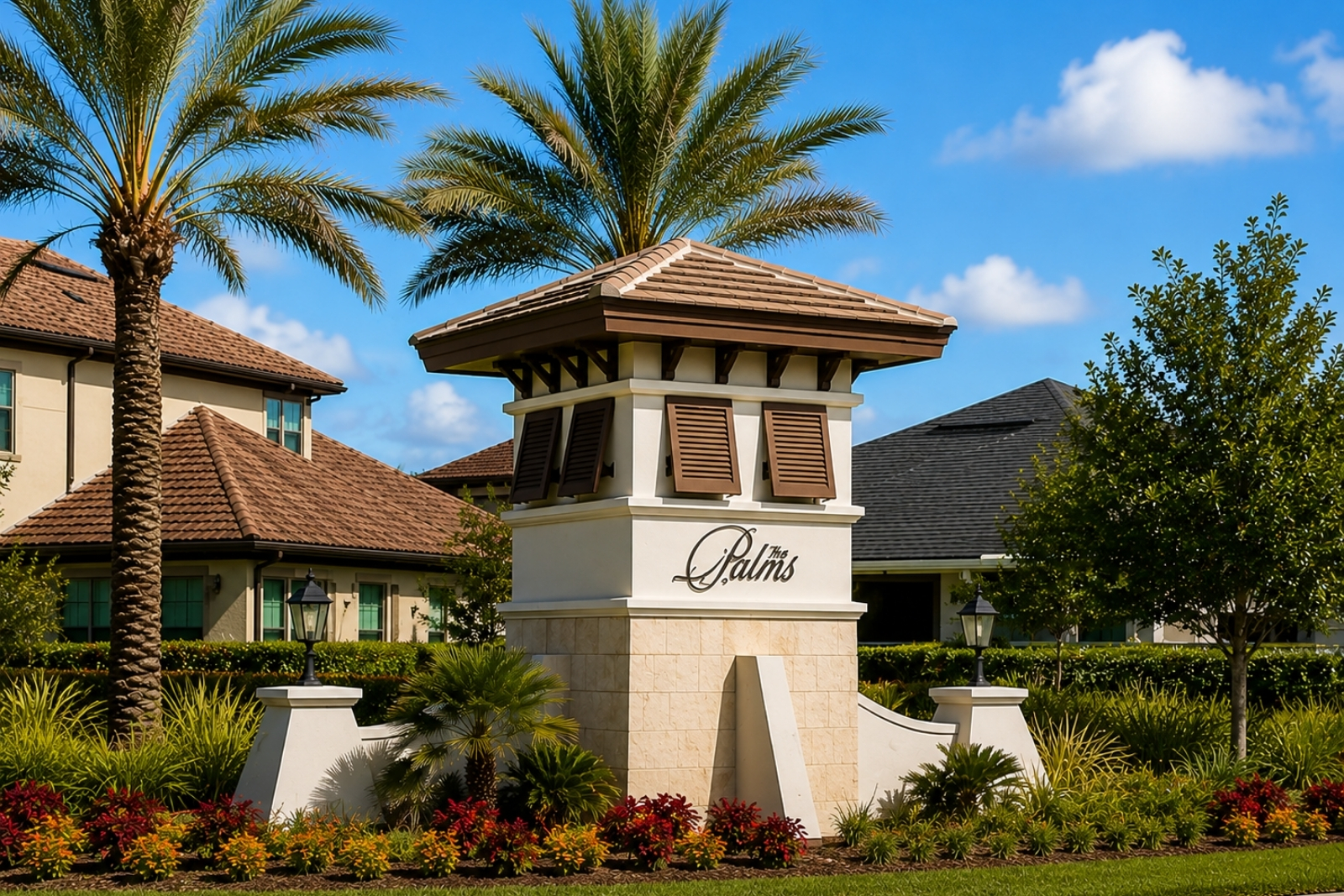 Entrance to The Palms single-family neighborhood in the Duval County portion of Nocatee, Florida