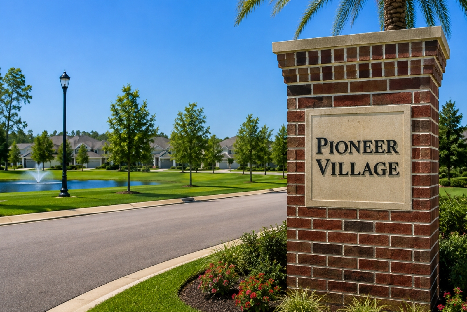 Entrance to Pioneer Village in the Crosswater area of Nocatee, Florida