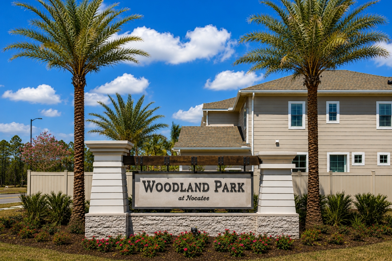 Entrance to Woodland Park in the Valley Ridge area of Nocatee, Florida