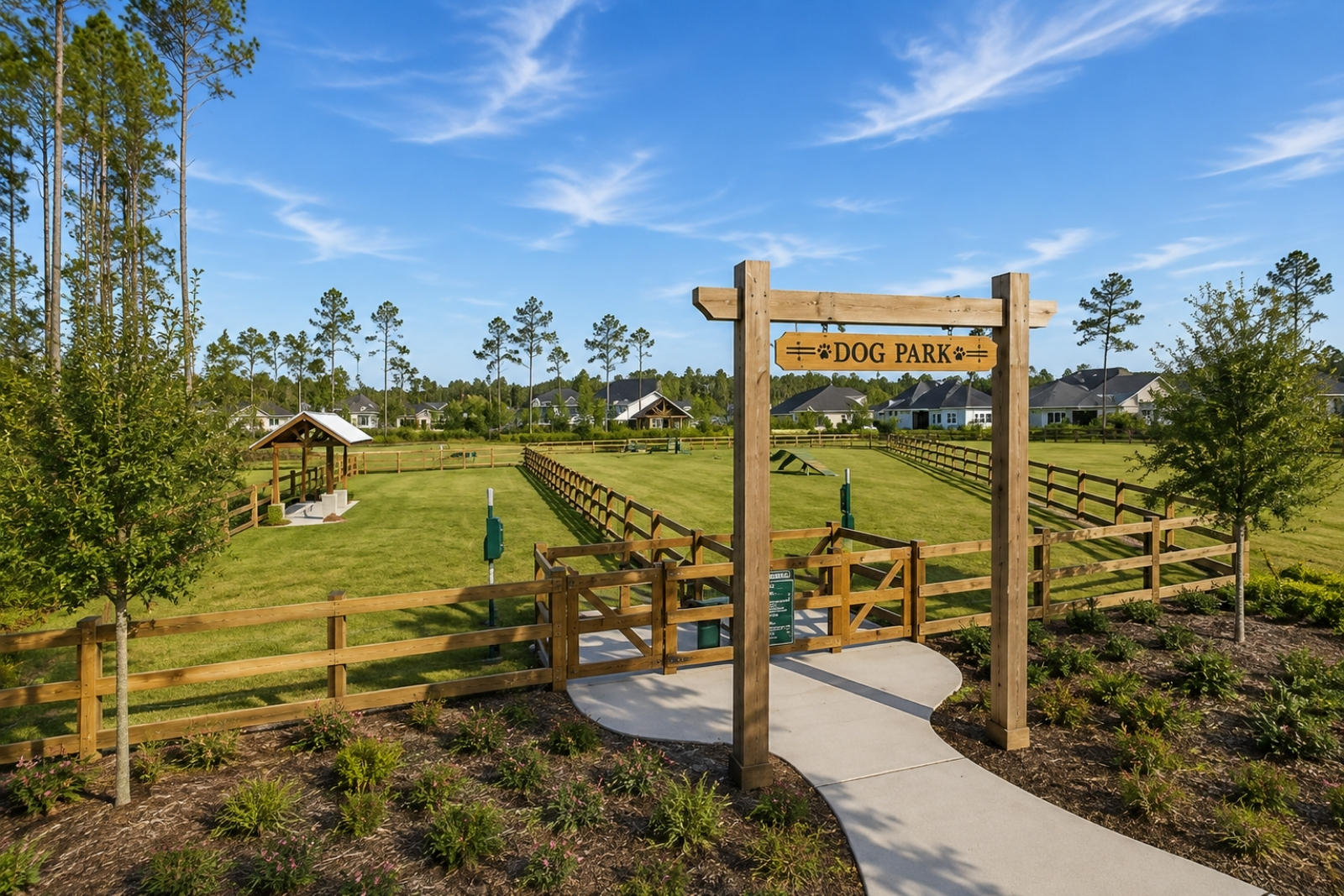 Walking and biking trail connecting The Crossing at Twenty Mile with Palm Valley Academy