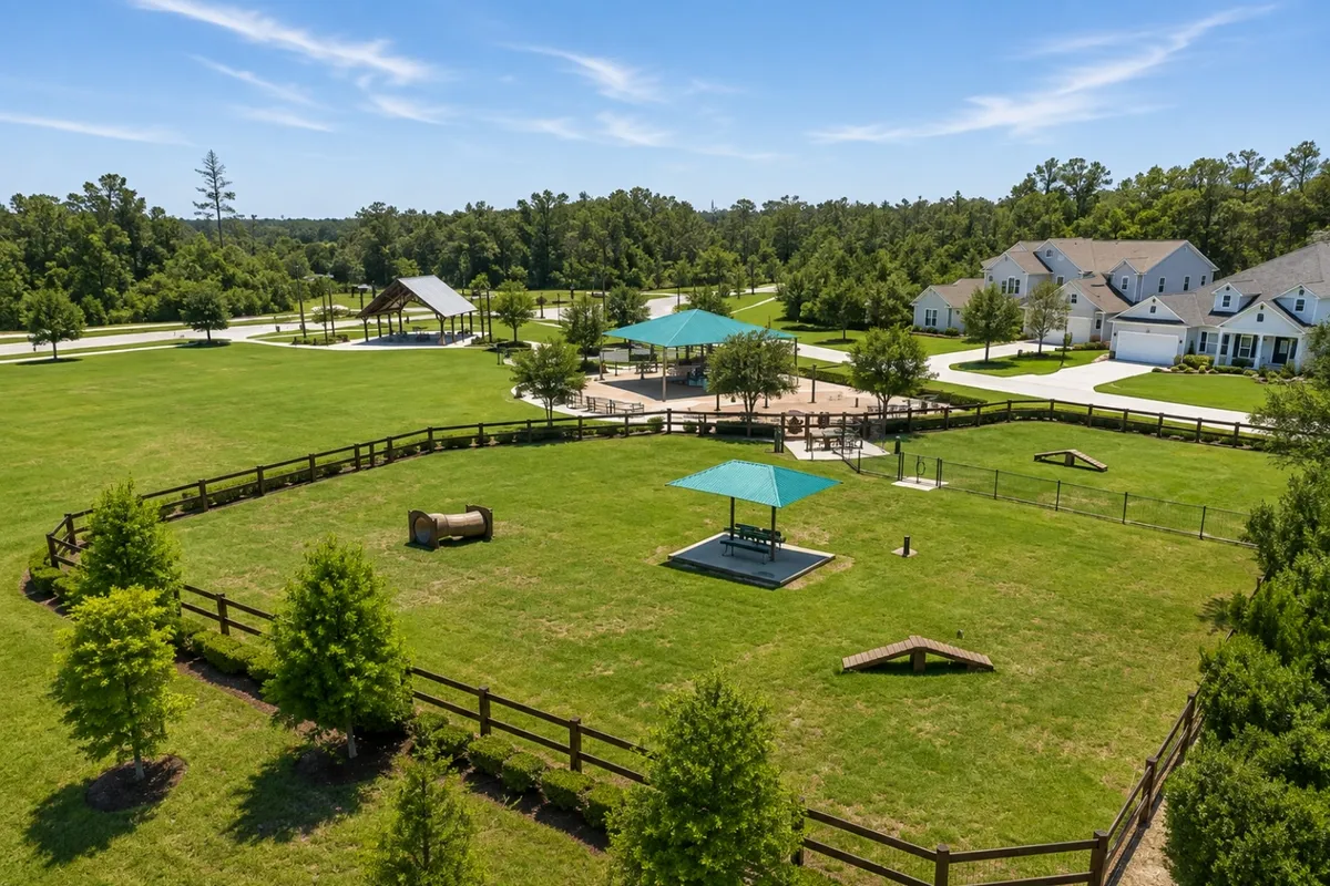 Neighborhood dog park and agility area in The Colony at Twenty Mile in Nocatee