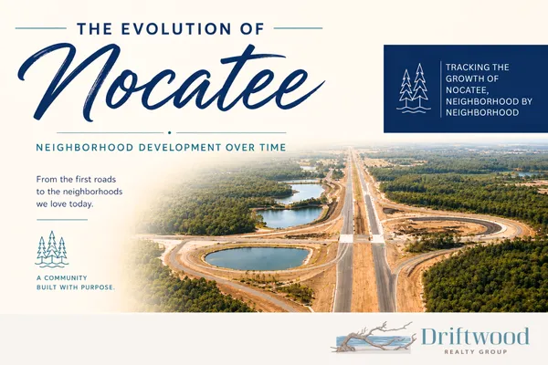 Early development of Nocatee, Florida showing roads and infrastructure under construction