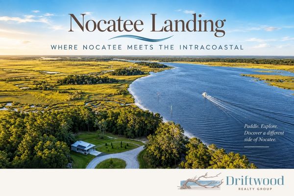 Aerial view of Nocatee Landing along the Intracoastal Waterway in Ponte Vedra, Florida