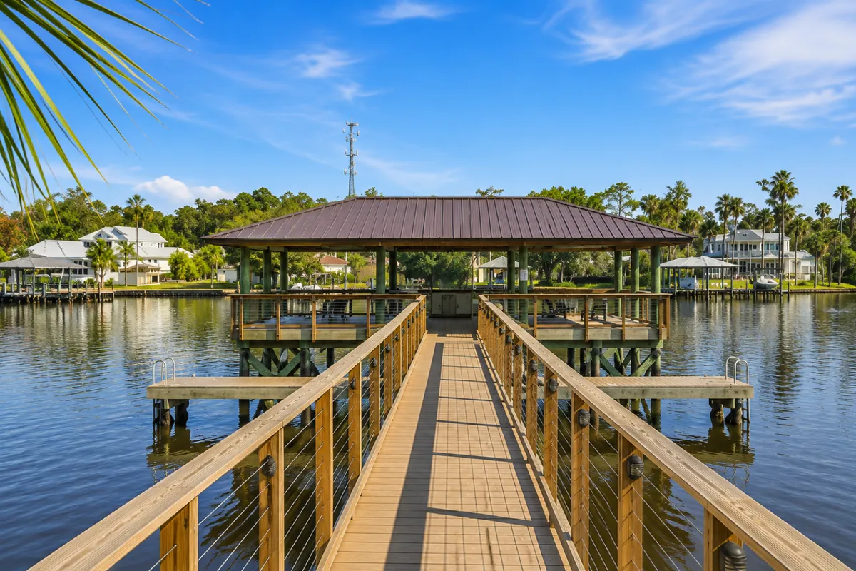 Community boat slips and waterfront access at River Landing at Twenty Mile in Nocatee