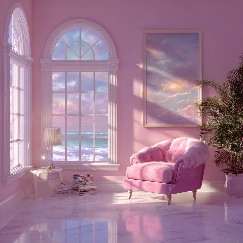 pink atomospheric room