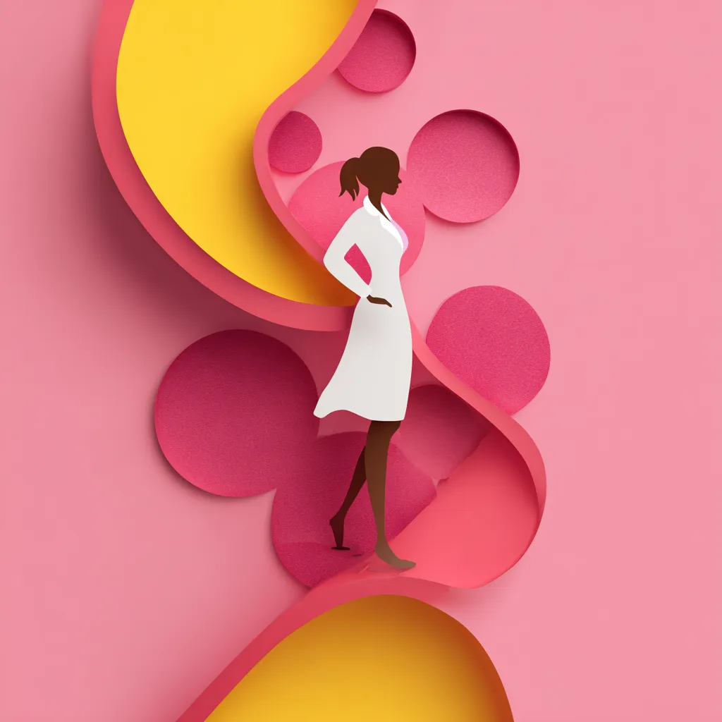 black woman stand on shape