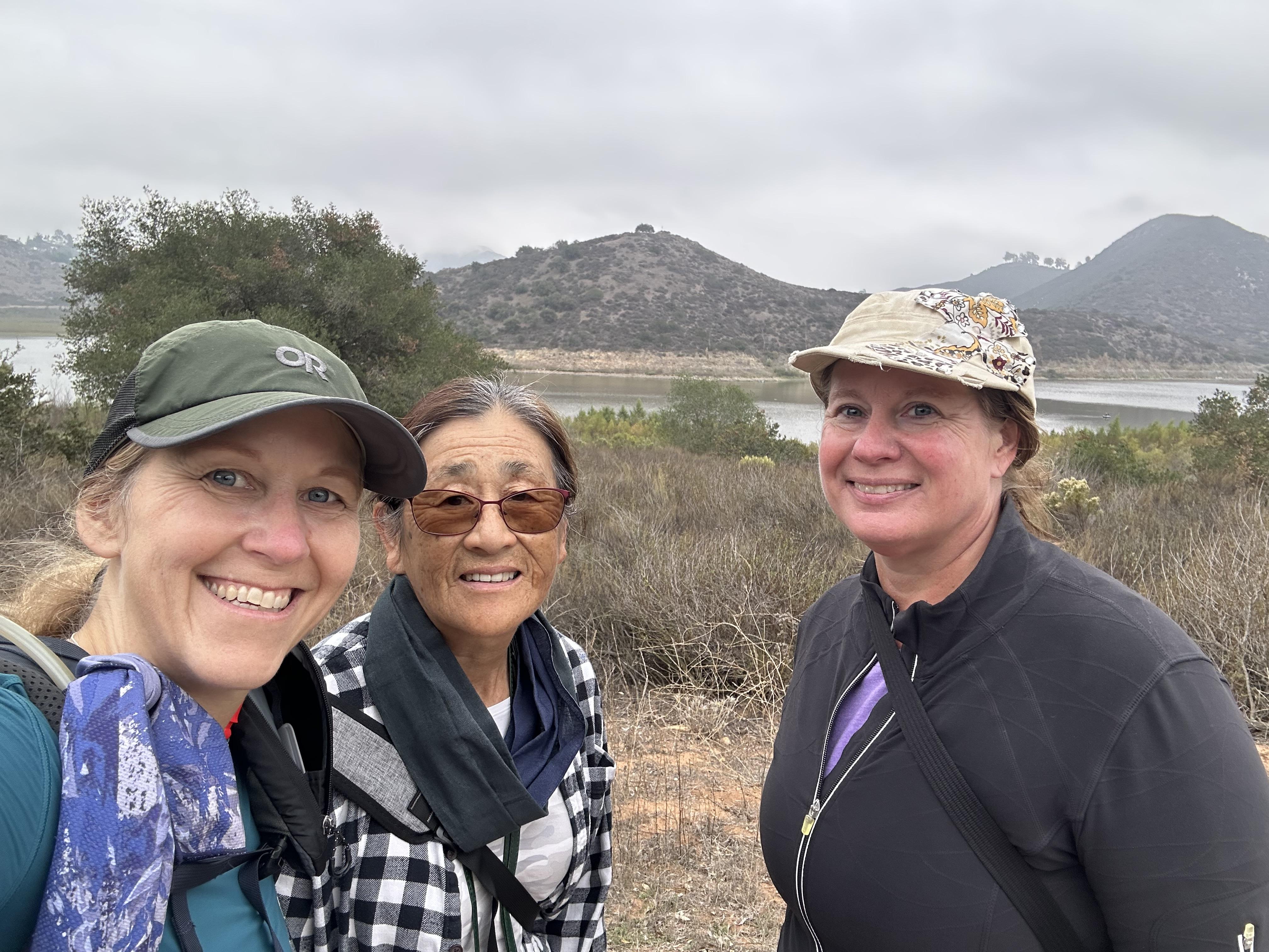 Karen and clients at Lake Hodges