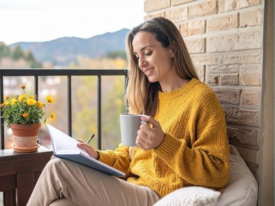 woman with journal