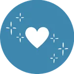 heart and sparkles icon