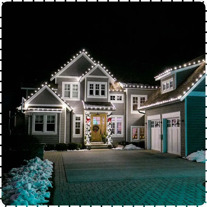 Elegant holiday lighting across a Central Ohio home