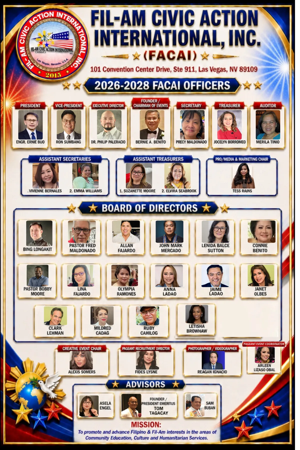 FACAI Nevada Organizational Chart 2026-2027