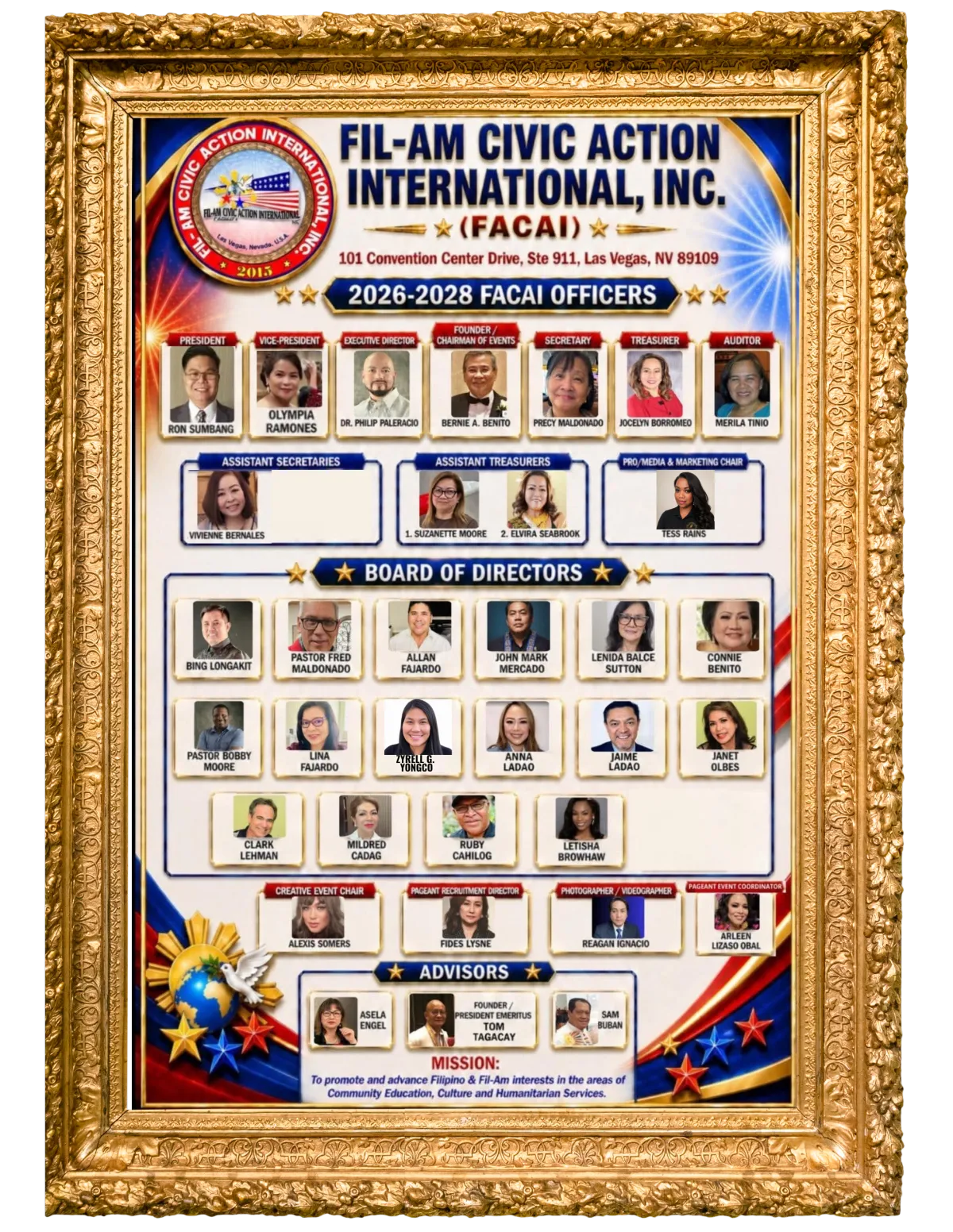 FACAI Nevada Organizational Chart 2026-2027