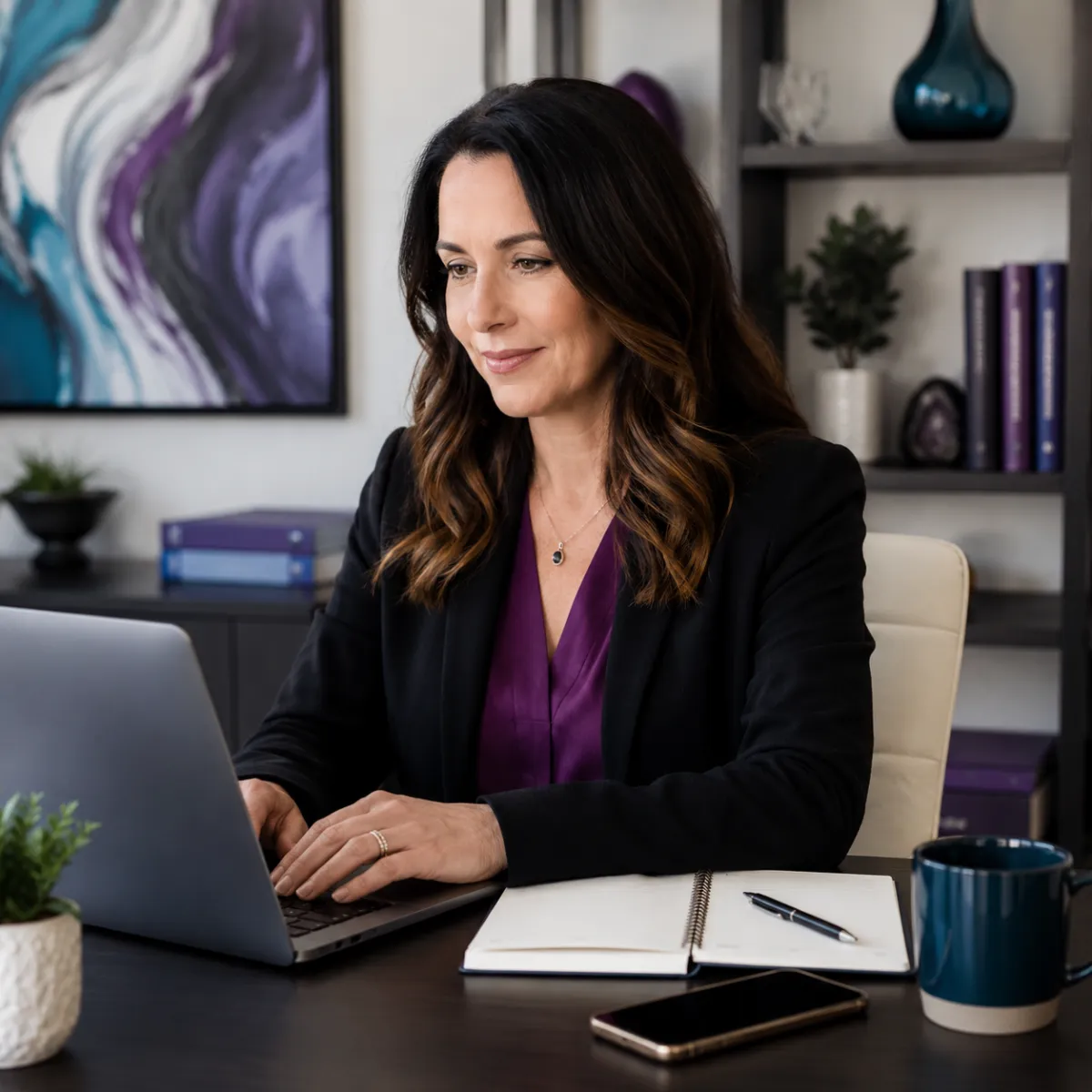 Business coach speaking on a video call