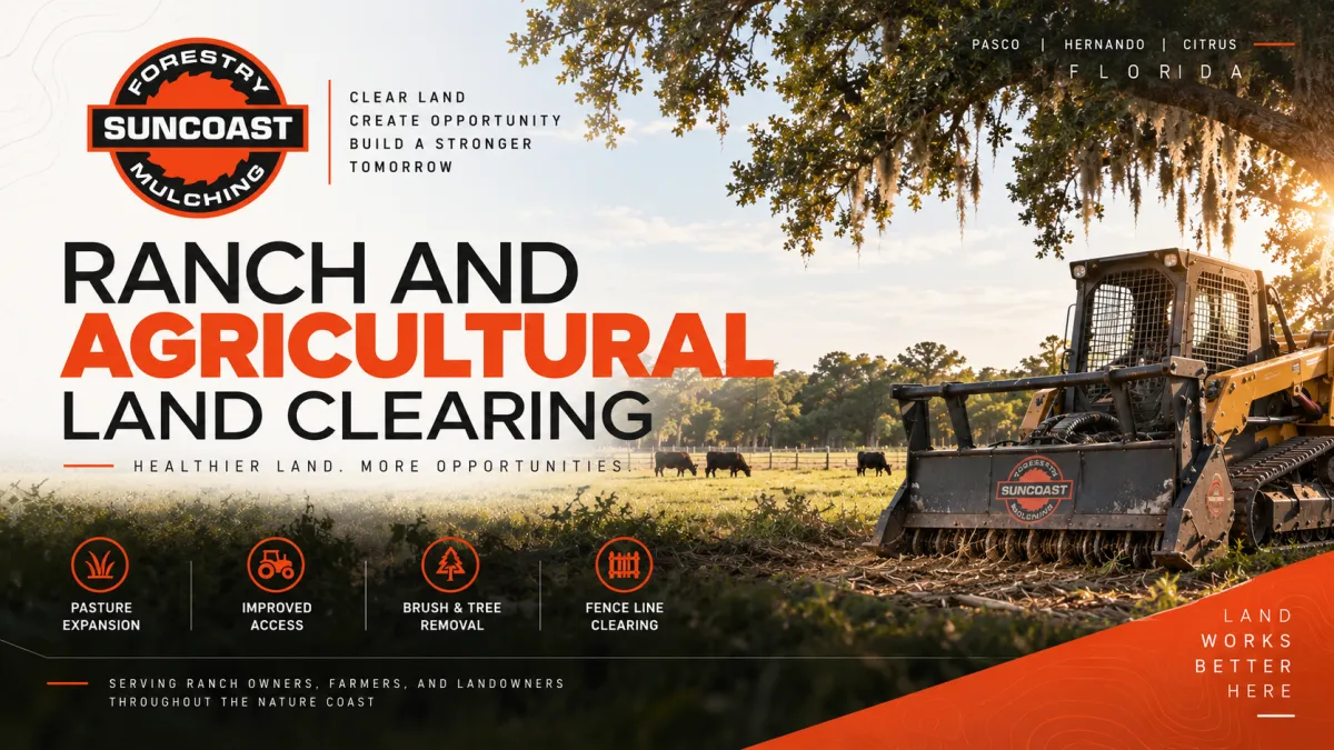 Ranch and agricultural land clearing in Florida by Suncoast Forestry Mulching